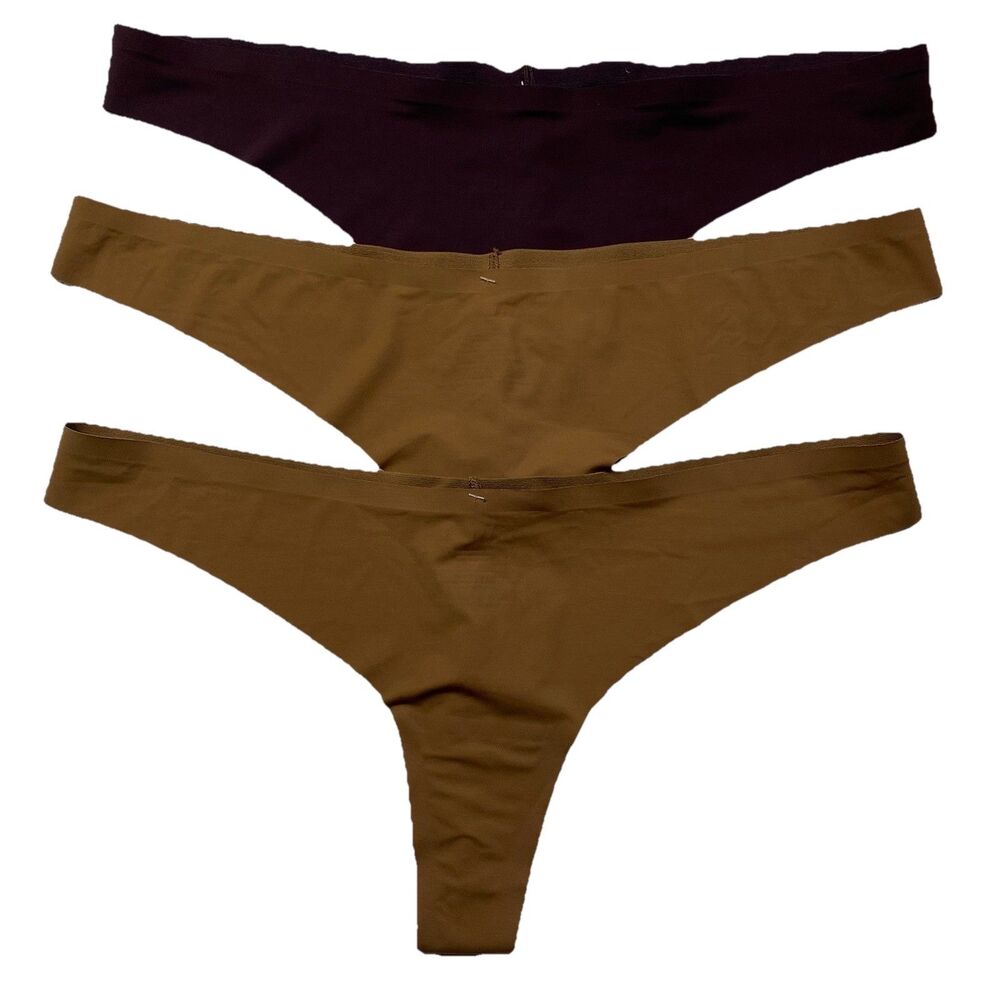 Maurices 3 Pairs No Show Panty Thong Underwear‎ Panties Chocolate Brown Size 2X